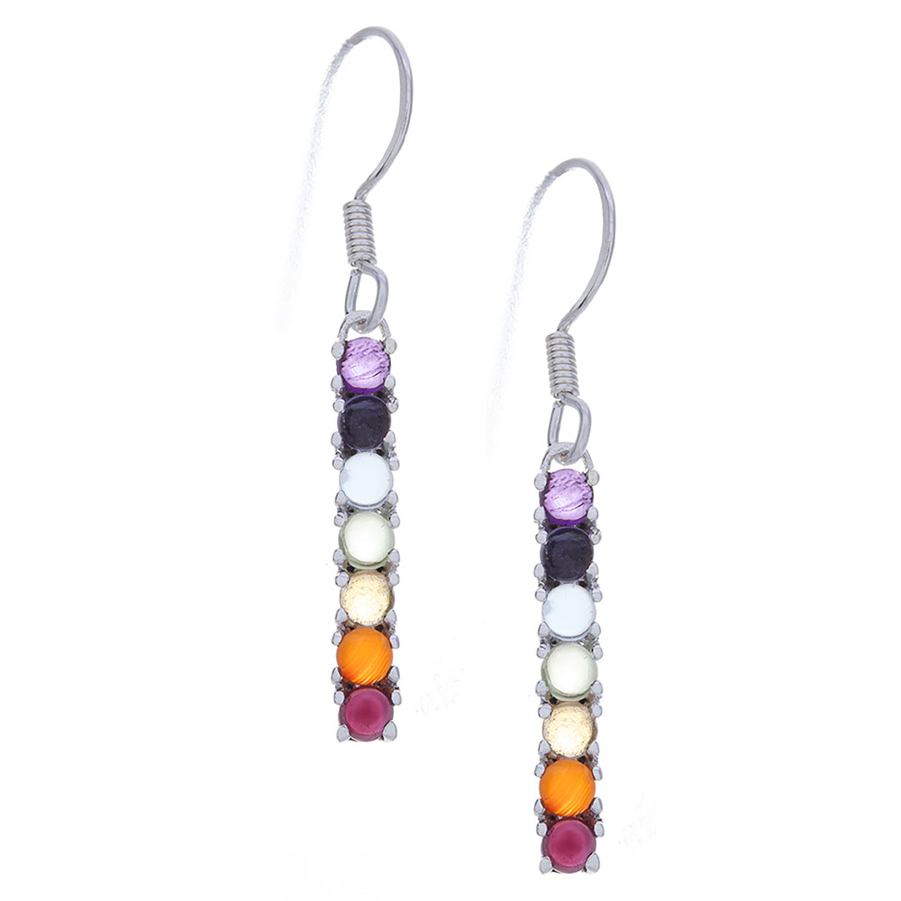 Drop Chakra EARRINGS w/ Semi-Precious Stones