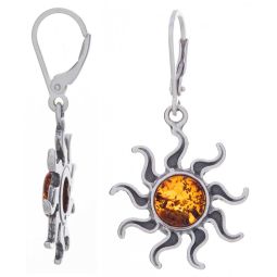 Fancy Sun Earrings - Amber Accent
