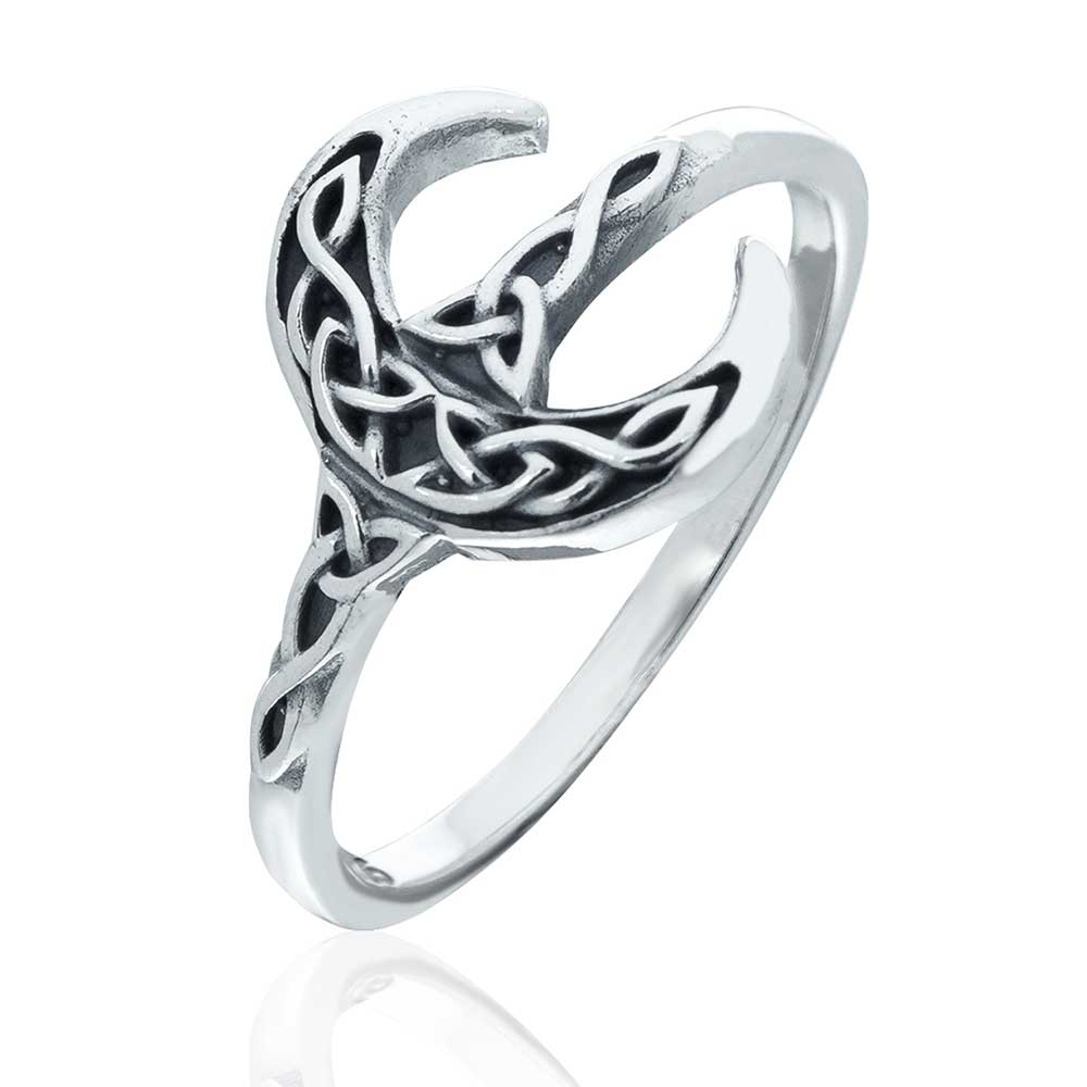 Celtic Night - Moon RING - Size 9