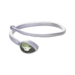 Peridot Teardrop Cut Adjustable Ring - Size 6