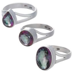 Mystic Topaz Assorted Shapes Split Shank Simple Ring - Size 10 (10mm to 14mm H)
