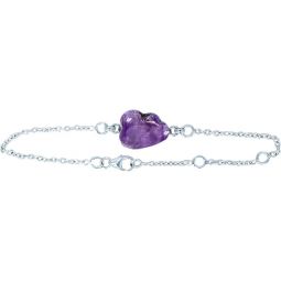 Sterling Silver Bracelet Cloud Charm - Amethyst (Each)