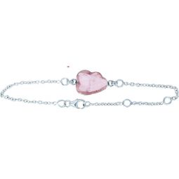 Sterling Silver Bracelet Cloud Charm - Rose Quartz (Each)