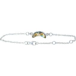 Sterling Silver Bracelet Moon Charm - Labradorite (Each)