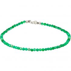Gemstone Bracelet 2mm Faceted Beads & Sterling Silver Clasp - Emerald (Each)