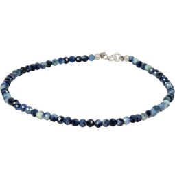 Gemstone Bracelet 2mm Faceted Beads & Sterling Silver Clasp - Blue Sapphire (Each)