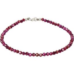 Gemstone Bracelet 2mm Faceted Beads & Sterling Silver Clasp - Garnet (Each)