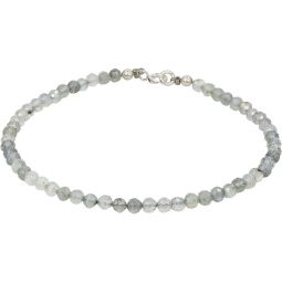 Gemstone Bracelet 2mm Faceted Beads & Sterling Silver Clasp - Labradorite (Each)