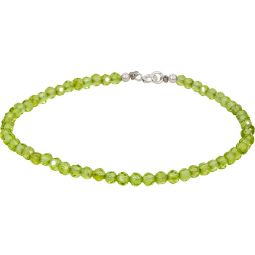 Gemstone Bracelet 2mm Faceted Beads & Sterling Silver Clasp - Peridot (Each)