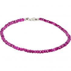 Gemstone Bracelet 2mm Faceted Beads & Sterling Silver Clasp - Ruby (Each)