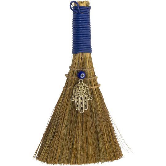 Wicca Broom - Evil Eye w/ Fatima Hand (Each)