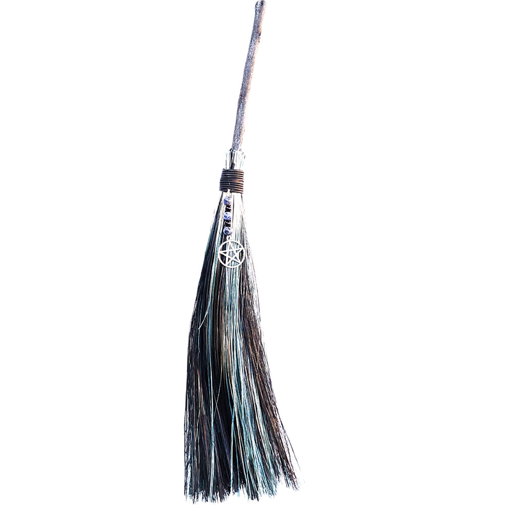 Wicca Besom ? Blue/ BLACK - Pentacle w/ Sodalite (Each)