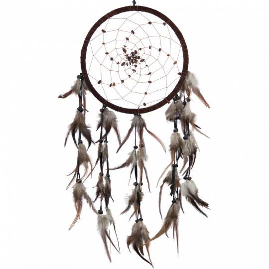 Dreamcatcher Tiger Eye Beads Spiral Web Brown (each)