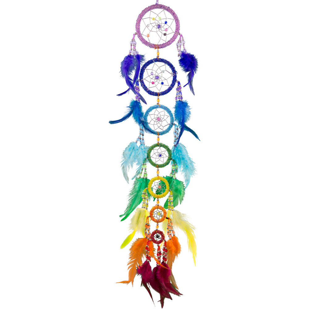 Chakra style MULTICOLORE DREAMCATCHER Rainbow Pagan New Age Reiki yoga spirituel