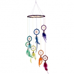 Feather Dreamcatcher Mobile - Chakra (Each)