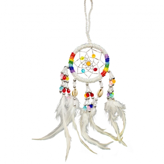 Dreamcatcher Beaded 7 Chakras - White (Each)