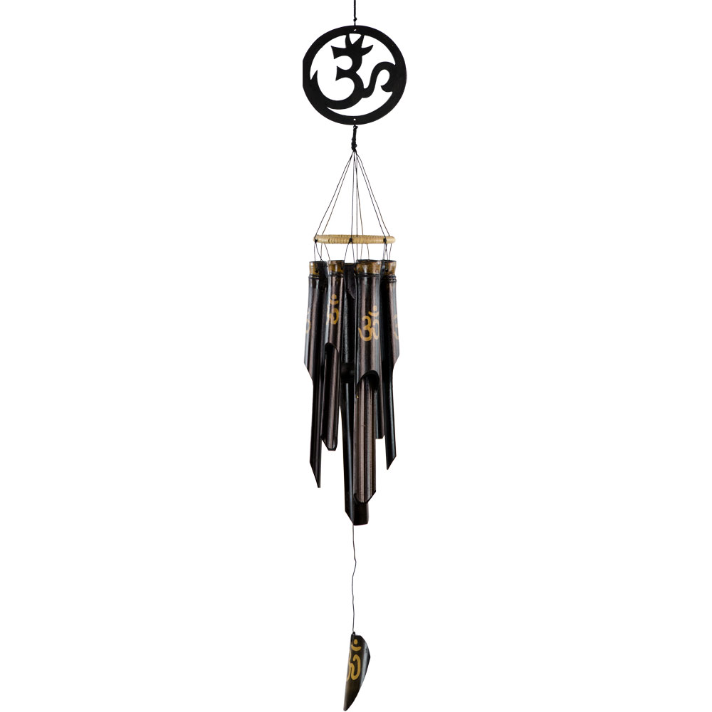 Bamboo Windchime GOLD Painted Om (each)