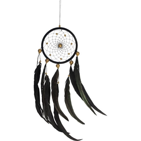 Dreamcatcher Black w/ Gold Beads (Each)