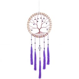 Dreamcatcher Wired Tree of Life w/ Purple Tassels (Each)