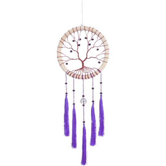 Dreamcatcher Wired Tree of Life w/ Purple Tassels (Each)