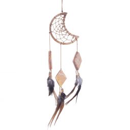 Dreamcatcher Crescent Moon w/ Natural Stone Beads (Each)