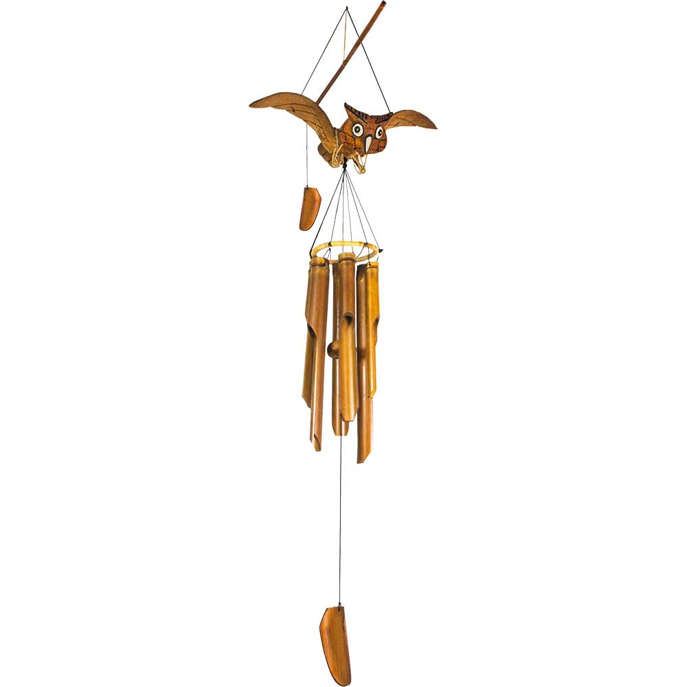 BAMBOO Windchime Animated - Owl (Each)