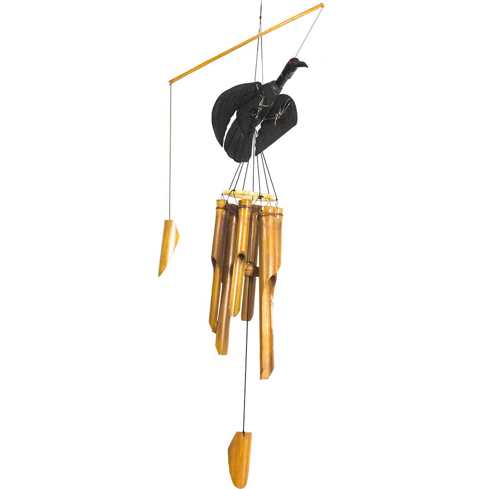 BAMBOO Windchime Animated - Raven (Each)