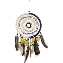 Dreamcatcher Woven Neutral w/ Double Feathers (Each)