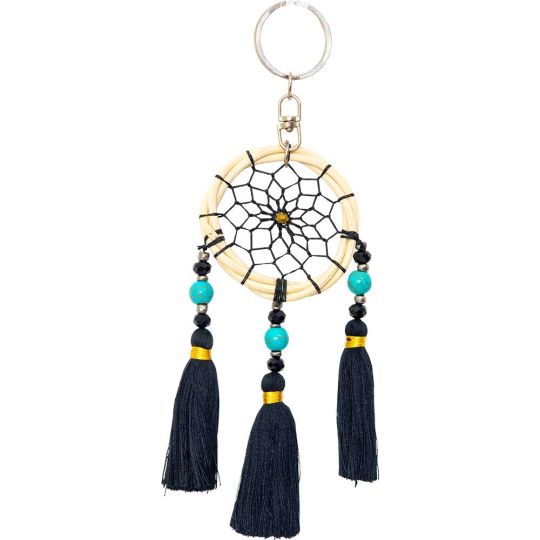 Dreamcatcher Mini Triple Black Tassels (Each)
