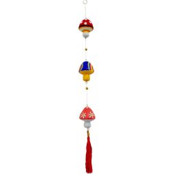 Wooden Wall Hanging String - Mushrooms w/ Tassel (Each)