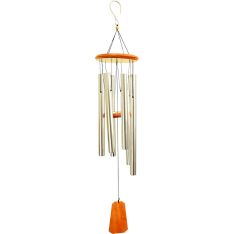 Wood & Metal Tuned Windchimes 45in - Silver (Each)