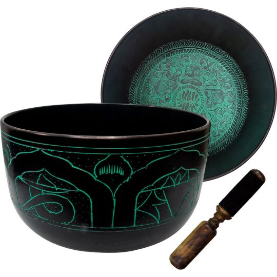 Embossed Singing Bowl Large Flat Sides Five Dhyani Buddhas  (each)