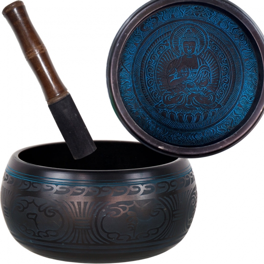 Singing Bowl Round Sides 8" Medicine Buddha Blue (Each)