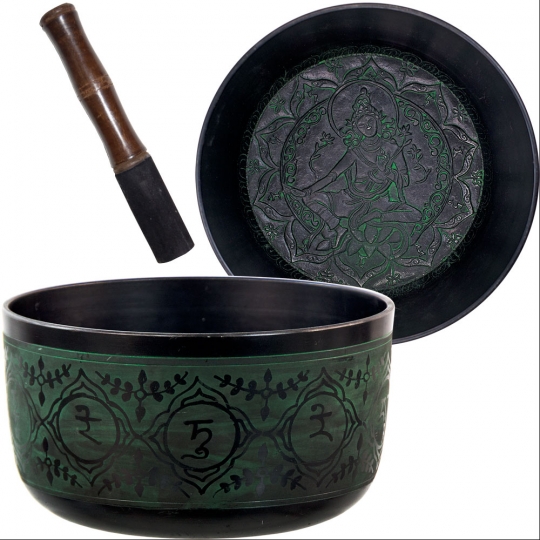 Singing Bowl rounded 10" Green Tara Green (Each)