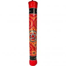 Bamboo Painted Rainstick - Red w/ Pentacle - Small (Each)