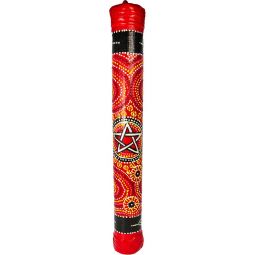 Bamboo Painted Rainstick - Red w/ Pentacle - Small (Each)