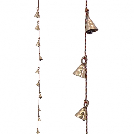 Brass String Bells Assorted size Red String  (each)