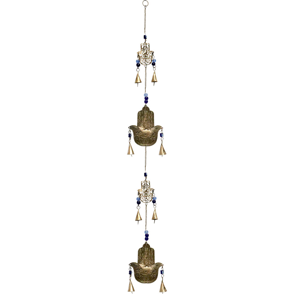 Brass Bell Chime String - Fatima Hands w/ BEADS (Each)