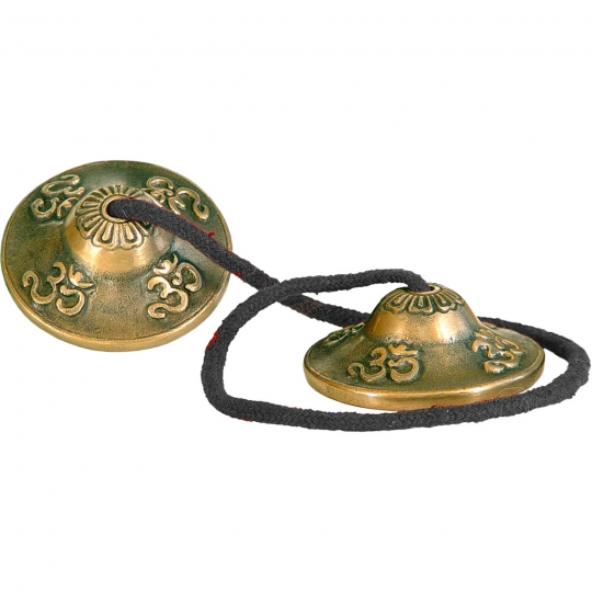 Tibetan Tingshas small Om embossed  (each)