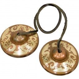 Tibetan Tingshas Etch Dragon (Each)