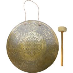 Ancient Design Handcrafted Gong 18in - Flower of Life w/ 7 Chakras (Each)