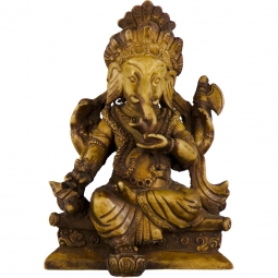 Resin Statues Antique 4" Ganesha Natural (Each)