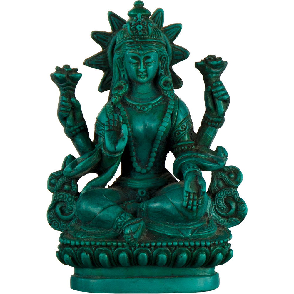 RESIN Statues Antique 5'' Laksmi Turquoise (Each)
