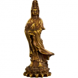 Resin Statues Antique 5" Kwan Yin Natural (Each)