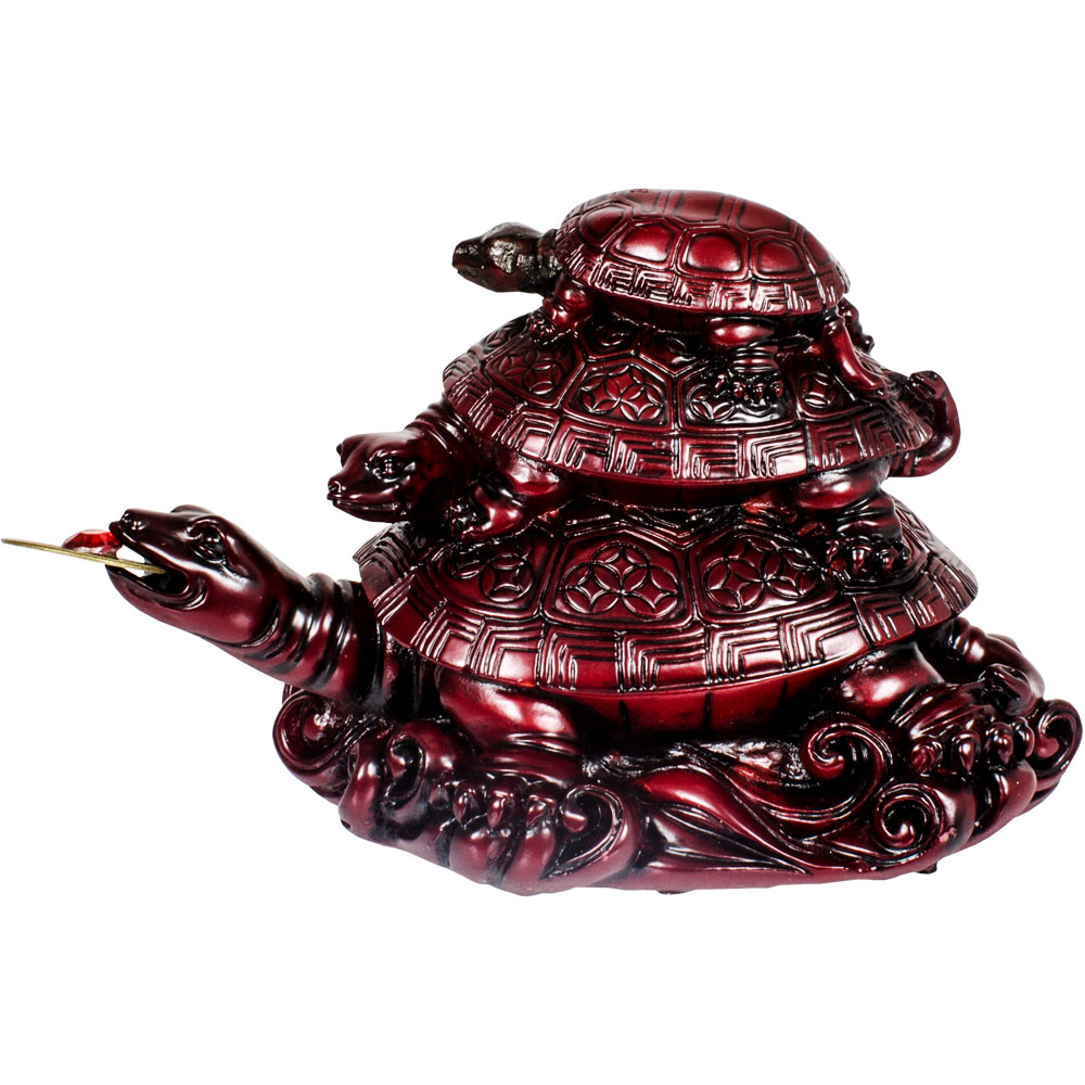 Polyresin Feng Shui FIGURINE  Protection Turtles - Red (each)