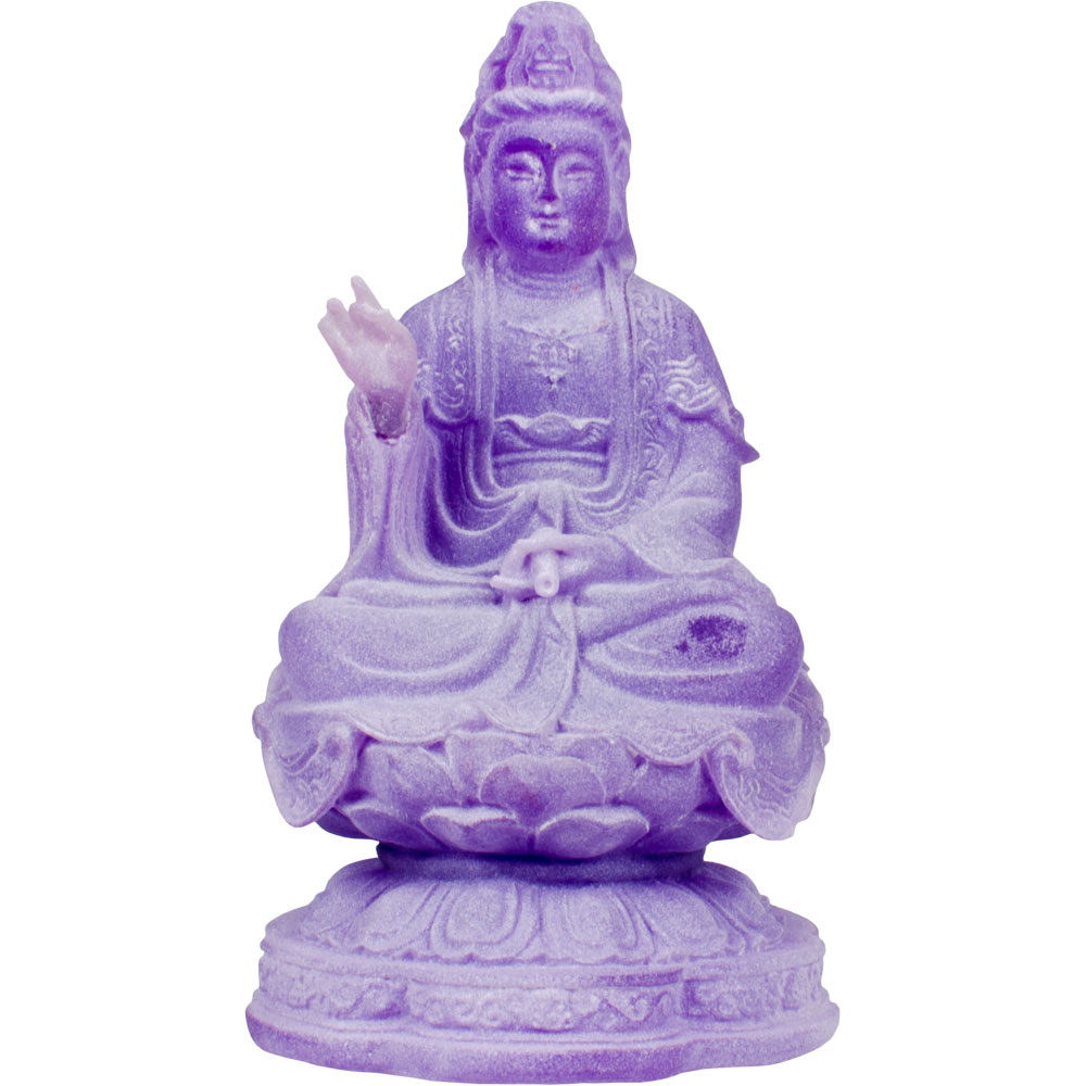 Frosted Acrylic Feng Shui FIGURINEs Meditating Kwan Yin - Purple (each)