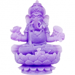 Frosted Acrylic Feng Shui Figurines Sitting Ganesha Purple (each)