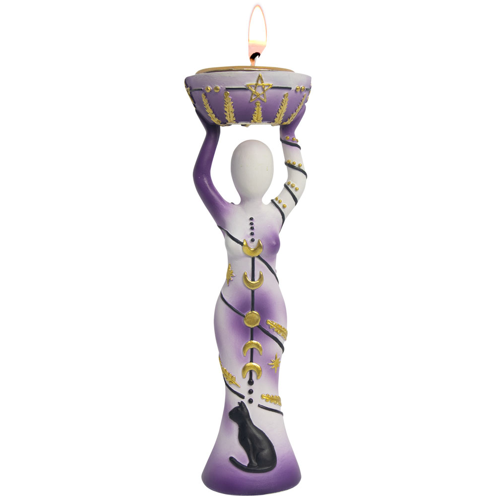 POLYRESIN T-Light Holder Moon Goddess (Each)