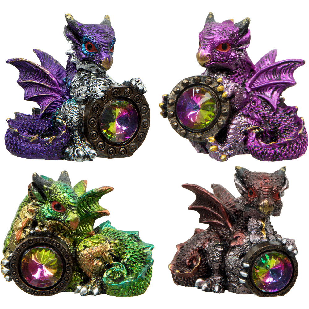 Small Cute Baby DRAGON w/Gem (Set of 4)