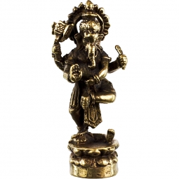 Mini Brass Statues  Dancing Ganesha (Pk of 3)